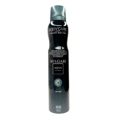 اسپری مردانه بادی کر آکوا بولگاری حجم 200میل Body Care Perfumed Deodorant Bvlgari Aqva 200ml اسپری بدن بولگاری اسپری خوشبو کننده